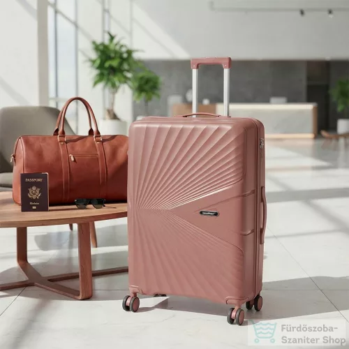 Leziter TraveLux Endure közepes bőrönd keményfedeles 68x45x25 cm barackrózsaszín M7905-RG24