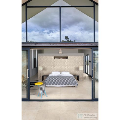 Marazzi Mystone Limestone Ivoy Str. Rett. 75x75 cm-es strukturált padlólap M7EP