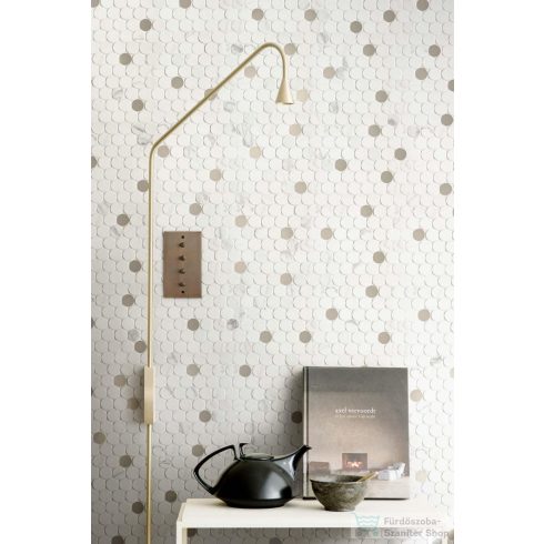 Marazzi Magnifica Statuario Circle Mosaico 31x31 cm-es fali csempe M8FT