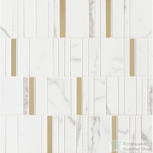 Marazzi Allmarble Riv Statuario Lux Mosaico Barcode 40x40 cm-es falicsempe M8H9