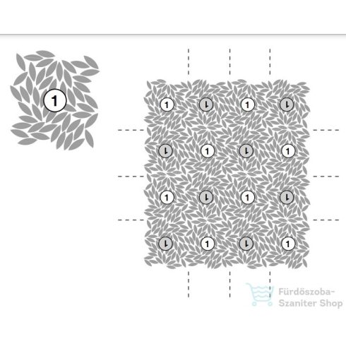 Marazzi Mystone Limestone Taupe Mosaico Foglie 34,2x38 cm-es padlólap M8LT