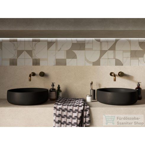 Marazzi Allmarble Wall Golden White Satin Decoro Club 40x120 cm-es dekorcsempe M8T5