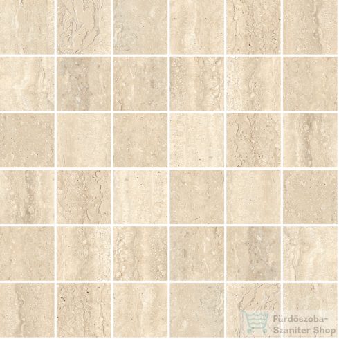 Marazzi Mystone Travertino Classico Mosaico 30x30 cm-es padlólap M9NY