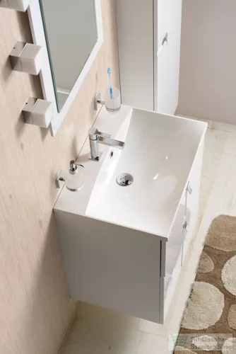 Sapho MARIA mosdó 60x46cm, öntöttmárvány, fehér MA060