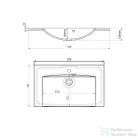 Sapho MARIA mosdó 75x46cm, öntöttmárvány, fehér MA075