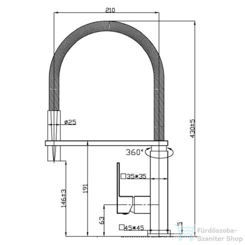 Sapho MAYA mosogató csaptelep kihúzható zuhannyal, króm MA780
