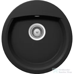   Schock Manhattan R-100 konyhai mosogatótálca CRISTALITE® Nero 470 x 490 mm, gránit kompozit, fekete MANR100NERO
