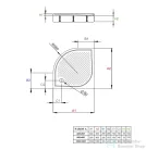 Radaway Paros A 100x100 íves műmárvány zuhanytálca ST 90 zuhanyszifonnal MBA1010-03-1