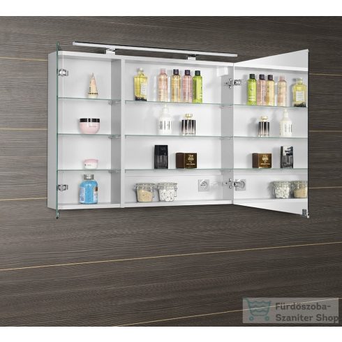 Sapho MIRRÓ tükrösszekrény LED világítással, 90x70x16cm, fényes fehér (MC090-0030)