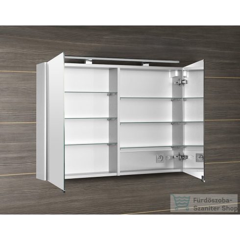 Sapho MIRRÓ tükrösszekrény LED világítással, 100x70x16cm, fényes fehér (MC100-0030)