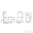 Sapho MEDIC RIMLESS monoblokkos WC, ülőke nélkül, alsó/hátsó kifolyású (MC102)