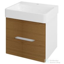   Sapho MEDIENA mosdótartó szekrény, 2 fiókkal, 57x50,7x48,5cm, matt fehér/natúr tölgy (MD062)