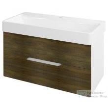   Sapho MEDIENA mosdótartó szekrény, 2 fiókkal, pipererendezővel, 96,5x50,5x48,5cm, matt fehér/grafit tölgy (MD101)