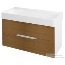   Sapho MEDIENA mosdótartó szekrény, 2 fiókkal, pipererendezővel, 96,5x50,5x48,5cm, matt fehér/natúr tölgy (MD102)