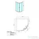 Sapho POLYSAN SELMA íves zuhanyajtó, 900x900x1650mm, transzparent üveg (MD2516)