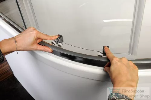 Sapho POLYSAN SELMA íves zuhanyajtó, 900x900x1650mm, transzparent üveg (MD2516)