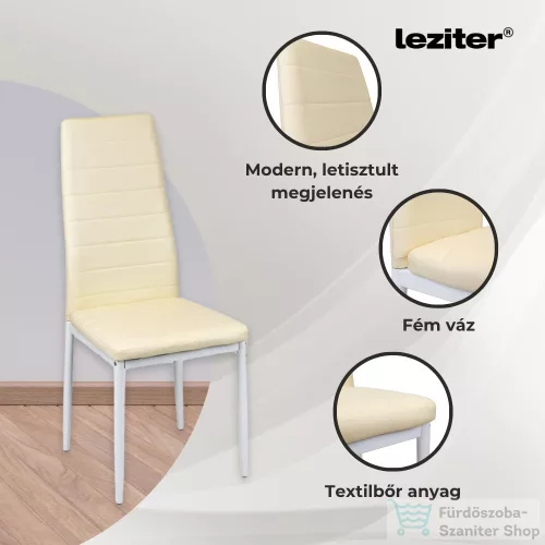 Leziter Tino NOVA Étkezőszék bézs textilbőr + fém MDC-001-Beige
