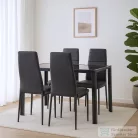 Leziter Tino NOVA Étkezőszék fekete textilbőr + fém - fekete MDC-001-Black