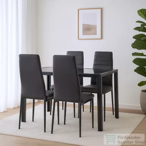 Leziter Tino NOVA Étkezőszék fekete textilbőr + fém - fekete MDC-001-Black