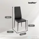 Leziter Tino NOVA Étkezőszék fekete textilbőr + fém - fekete MDC-001-Black