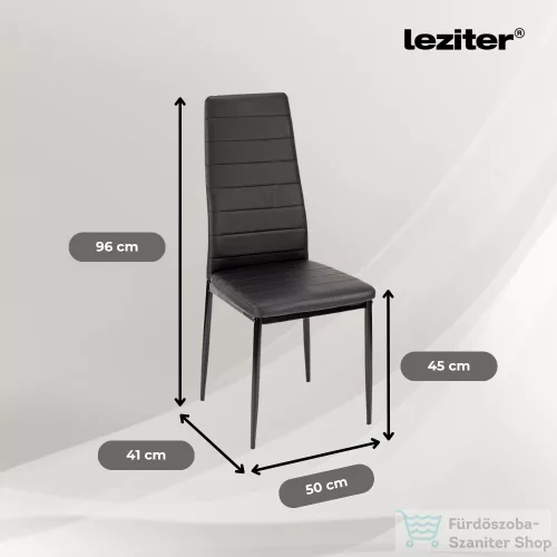 Leziter Tino NOVA Étkezőszék fekete textilbőr + fém - fekete MDC-001-Black