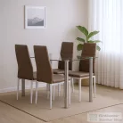 Leziter Tino NOVA Étkezőszék barna textilbőr + fém - barna MDC-001-Brown