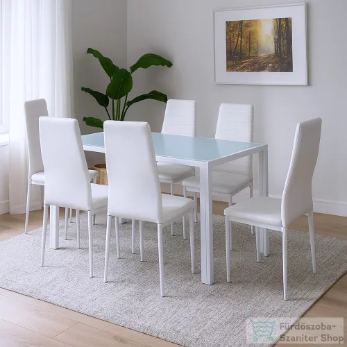 Leziter Tino NOVA Étkezőszék fehér textilbőr + fém - fehér MDC-001-White