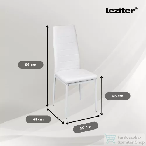Leziter Tino NOVA Étkezőszék fehér textilbőr + fém - fehér MDC-001-White