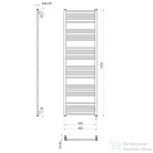 Sapho METRO-E elektromos radiátor, 600x1620mm, 800 W, matt fekete (ME616B)