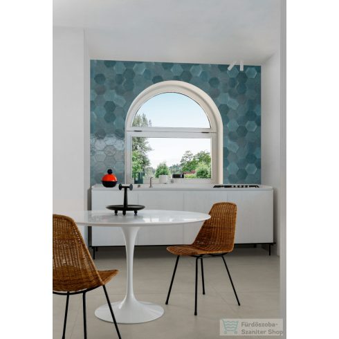 Marazzi Lume Esagona Blue Lux 21x18,2 cm-es padlólap és fali csempe MFFF