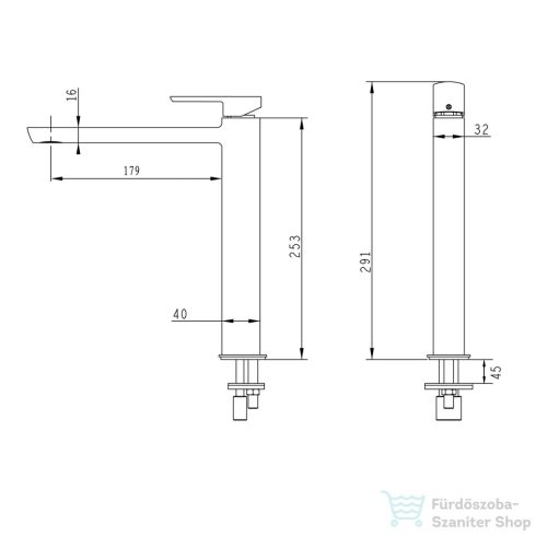 Sapho MIXONA magasított mosdócsaptelep króm MG006
