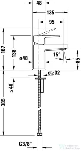 Duravit MANHATTAN S hidegindításos mosdó csaptelep leeresztő nélkül, króm MH1011002010
