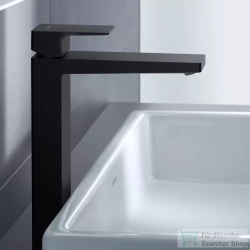 Duravit MANHATTAN XL magasított mosdó csaptelep leeresztő nélkül, matt fekete MH1040002046