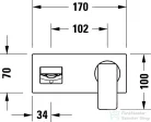 Duravit MANHATTAN falsík alatti mosdó csaptelep 19 cm-es kifolyóval, alaptest-és leeresztő nélkül, króm MH1070004010