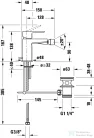 Duravit MANHATTAN bidé csaptelep automata leeresztővel, króm MH2400001010