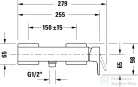 Duravit MANHATTAN zuhany csaptelep zuhanyszett nélkül, matt fekete MH4230000046