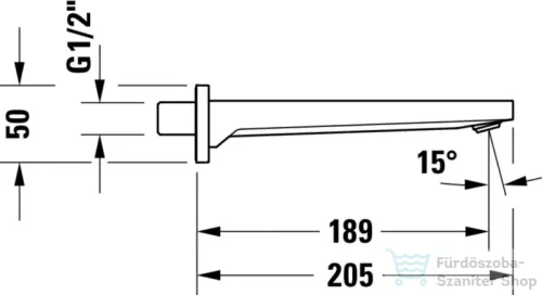 Duravit MANHATTAN 19 cm-es kádbefolyó, króm MH5240010010