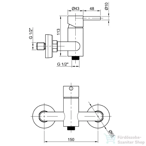 Sapho MINIMAL zuhany csaptelep, zuhanyszett nélkül, inox MI011