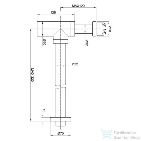 Sapho Minimal Mosdószifon 1"1/4 inox MI036