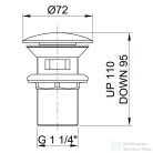 Sapho Minimal Kliklak leeresztő túlfolyós mosdóhoz 1"1/4 inox MI057