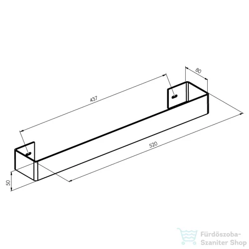 Sapho TABELLA törölközőtartó 520mm, csiszolt rozsdamentes acél MI520