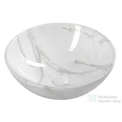   Sapho DALMA kerámiamosdó, 42x42x16,5cm, fehér márvány (MM117)