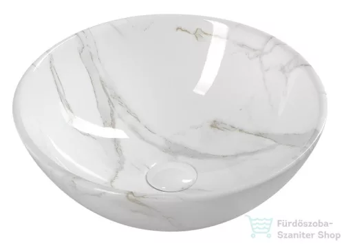 Sapho DALMA kerámiamosdó, 42x42x16,5cm, fehér márvány (MM117)