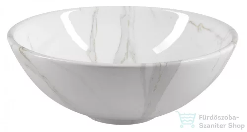 Sapho DALMA kerámiamosdó, 42x42x16,5cm, fehér márvány (MM117)