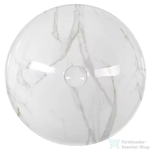 Sapho DALMA kerámiamosdó, 42x42x16,5cm, fehér márvány (MM117)