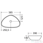 Sapho DALMA kerámiamosdó, 58,5x39x14cm, szürke márvány (MM213)