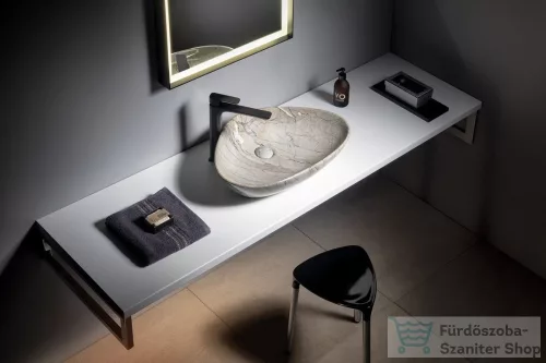 Sapho DALMA kerámiamosdó, 58,5x39x14cm, szürke márvány (MM213)