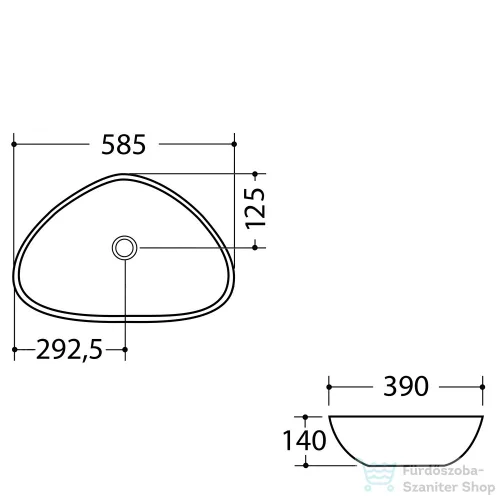 Sapho DALMA kerámiamosdó, 58,5x39x14cm, fehér márvány (MM217)