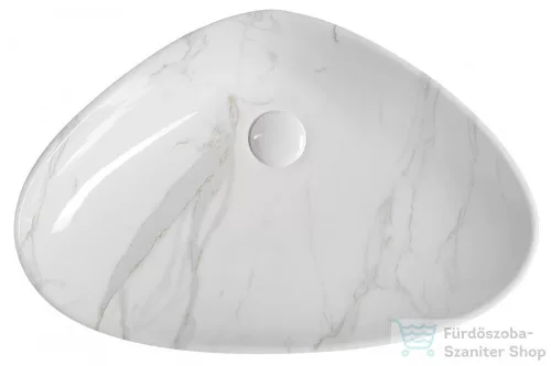 Sapho DALMA kerámiamosdó, 58,5x39x14cm, fehér márvány (MM217)
