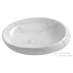   Sapho DALMA kerámiamosdó, 68x44x16,5cm, fehér márvány (MM317)